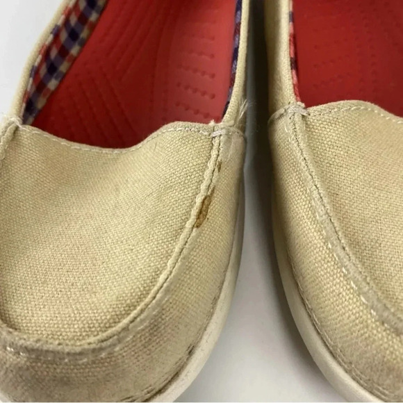 CROCS Melbourne II Short Vamp Flats Loafers Slip-on Shoes Size W9 Tan Beige - Picture 3 of 7